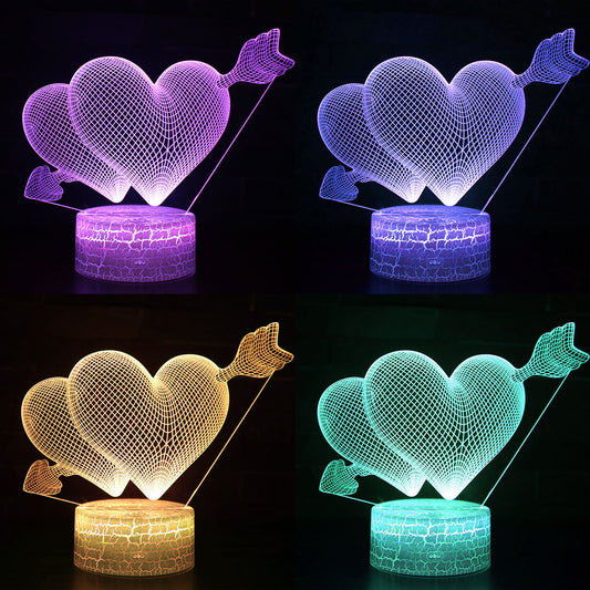 I LOVE YOU Sweet Lover Heart Balloon 3D USB Lamp Romantic Decorative