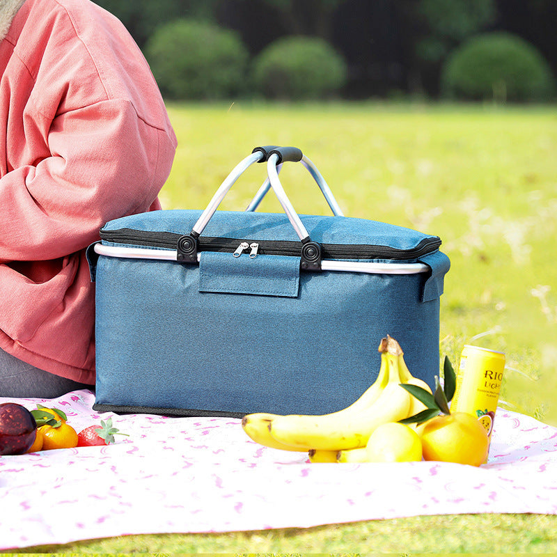 Folding Picnic Basket Cooler Bag