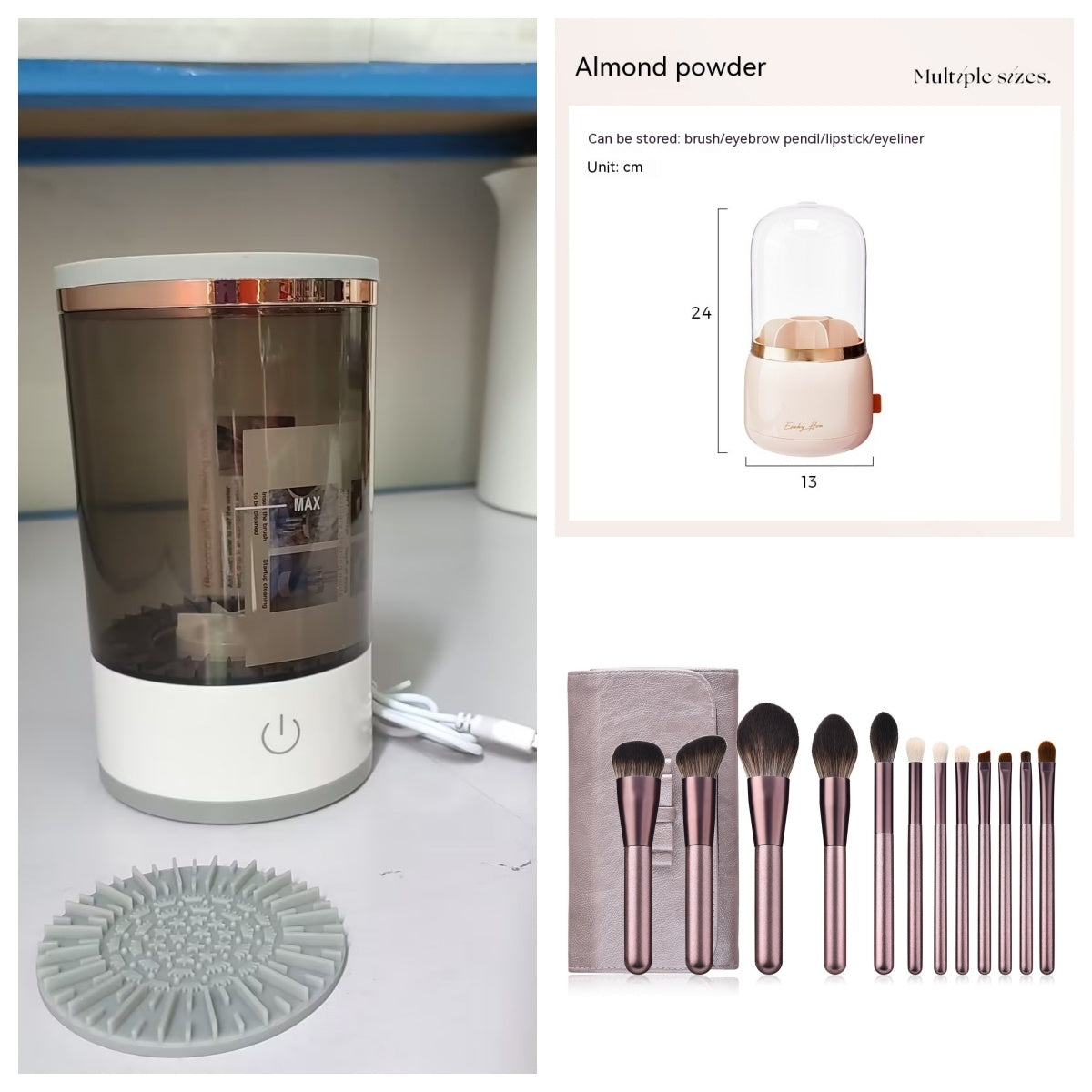 Electric Makeup Brush Cleaner Machine, USB Charging