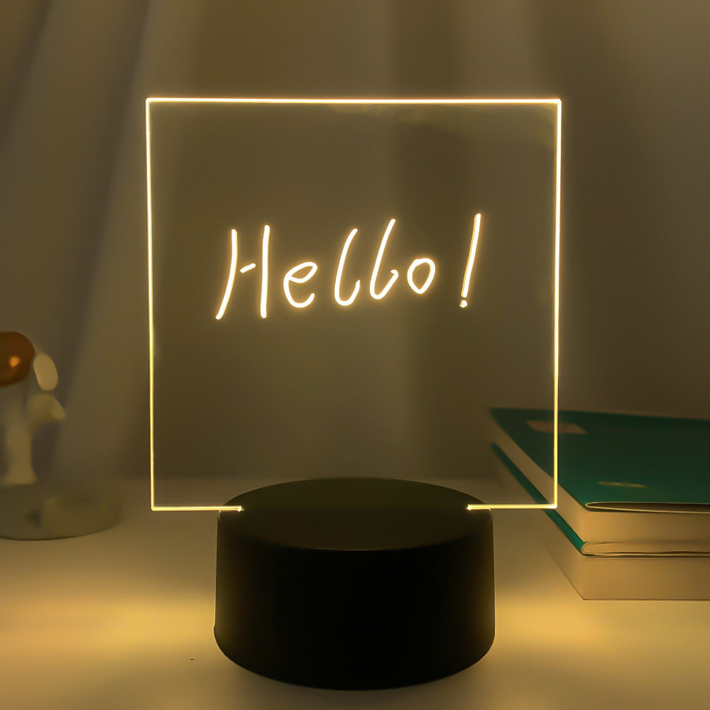 3D Transparent Message Board Memo Acrylic Lamp