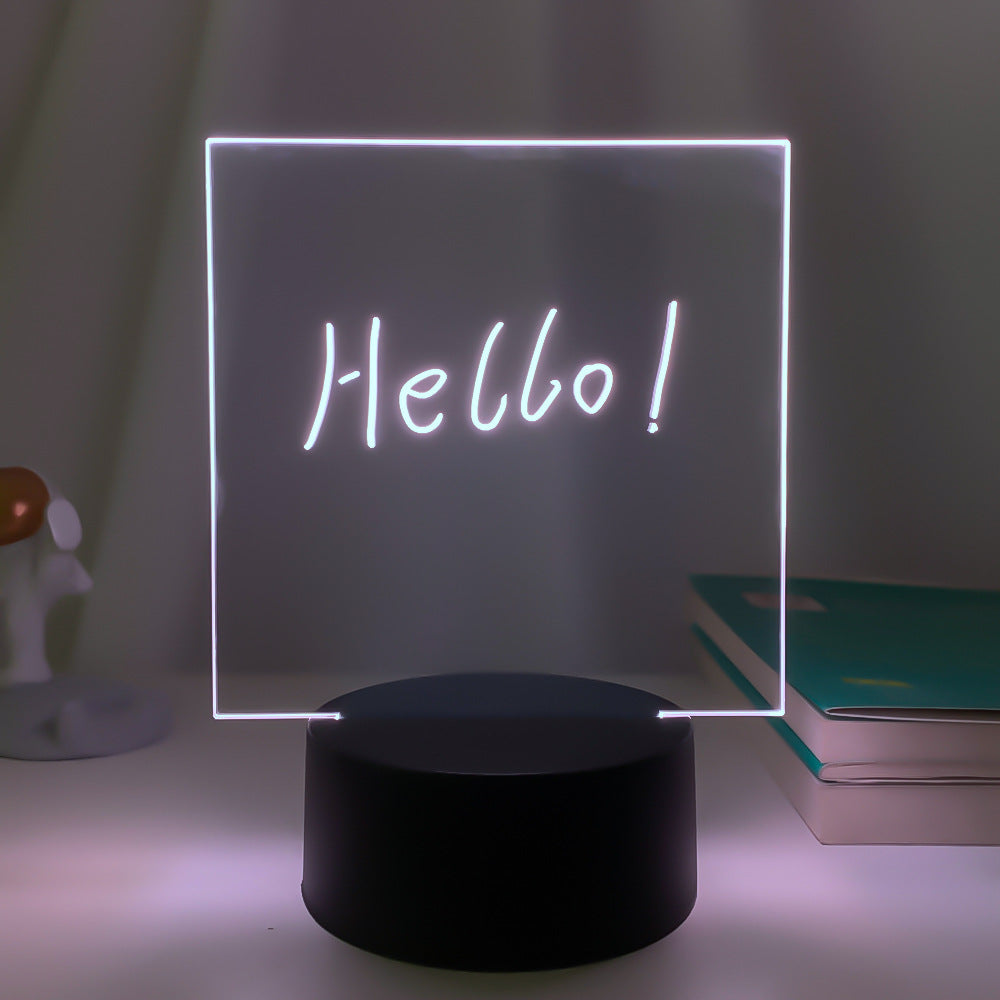 3D Transparent Message Board Memo Acrylic Lamp