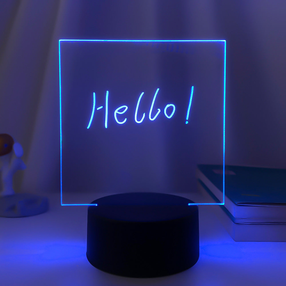 3D Transparent Message Board Memo Acrylic Lamp