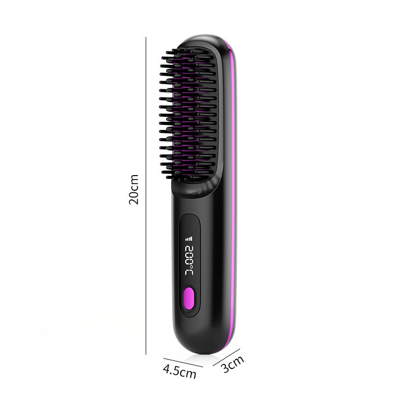 2 In 1 Straight Hair Comb Wireless Hair Straightener Brush Hair Fast Heating