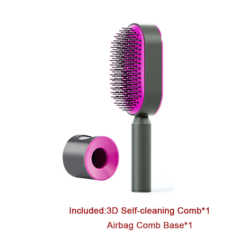 Self Cleaning Hair Brush For Women, Massage Scalp, Anti-Static Hairbrush