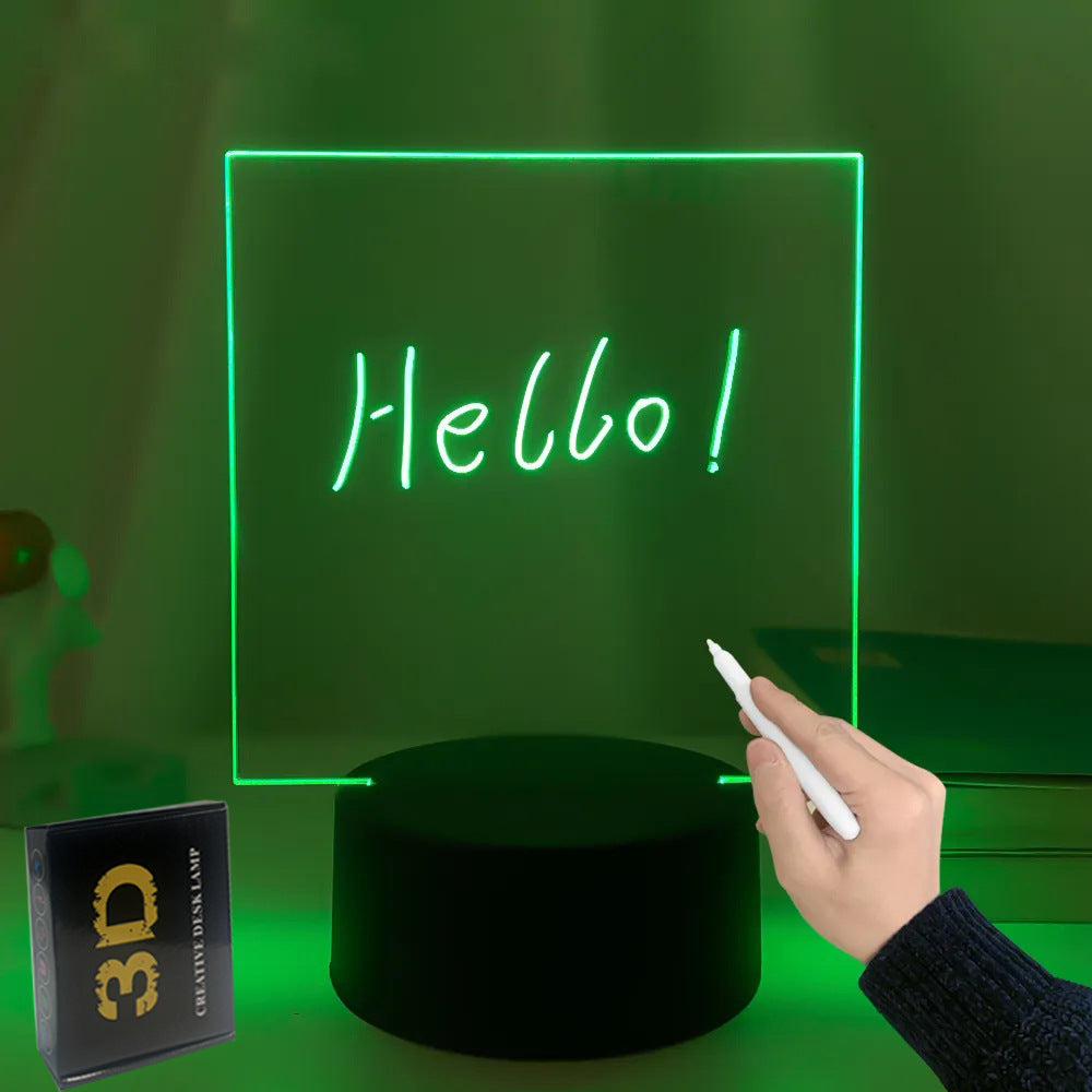 3D Transparent Message Board Memo Acrylic Lamp