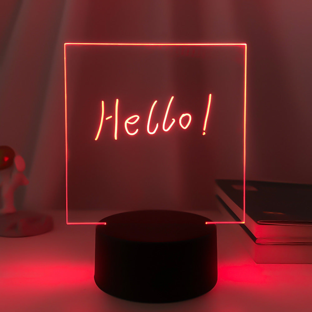 3D Transparent Message Board Memo Acrylic Lamp