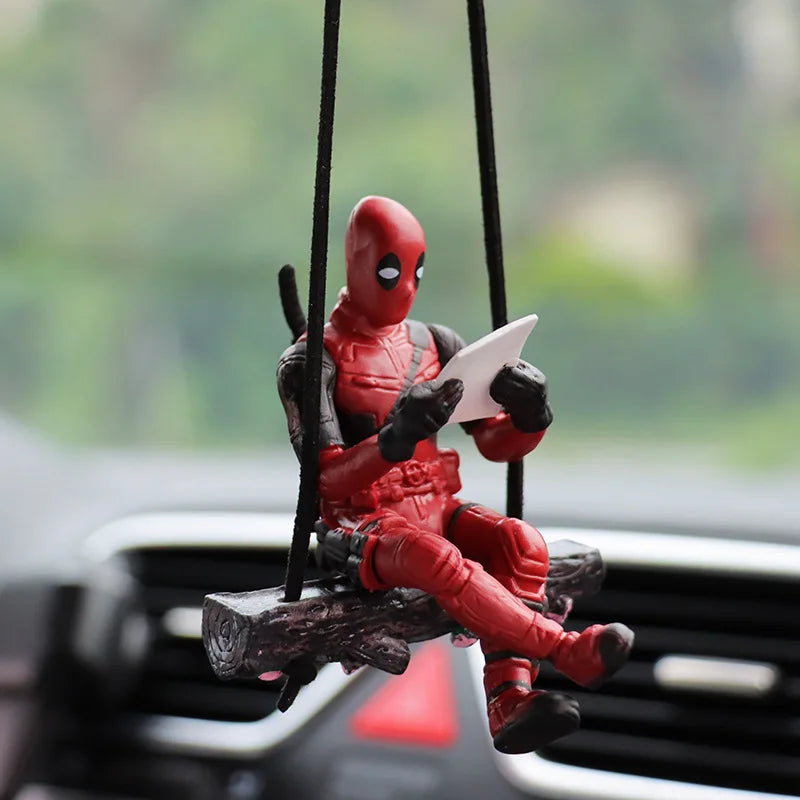 Cartoon Deadpool Car Rearview Mirror Pendant