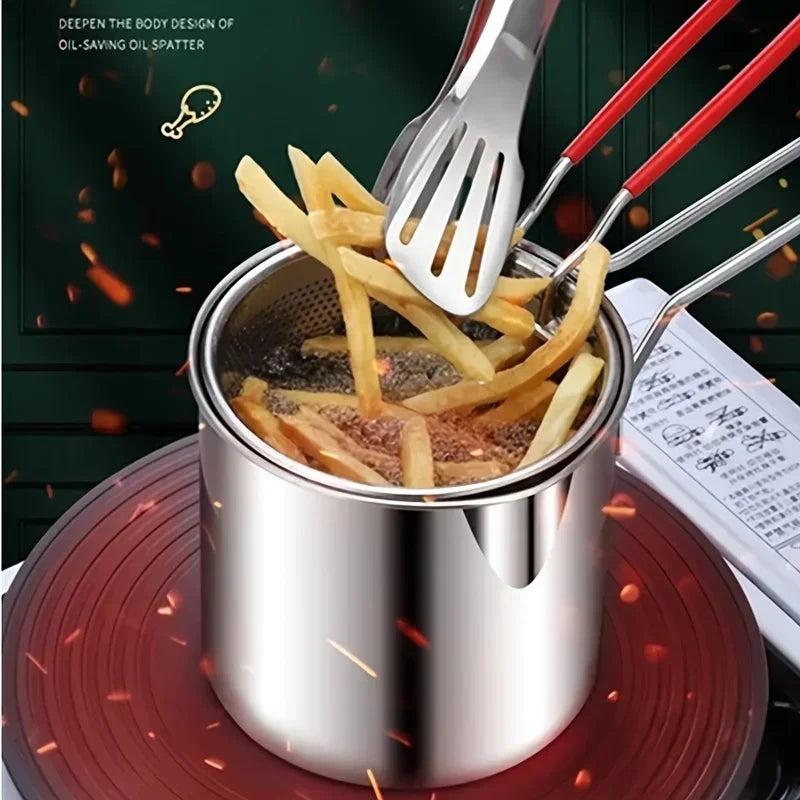 Stainless Steel Deep Fryer with Frying Basket