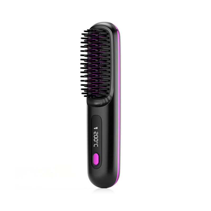 2 In 1 Straight Hair Comb Wireless Hair Straightener Brush Hair Fast Heating